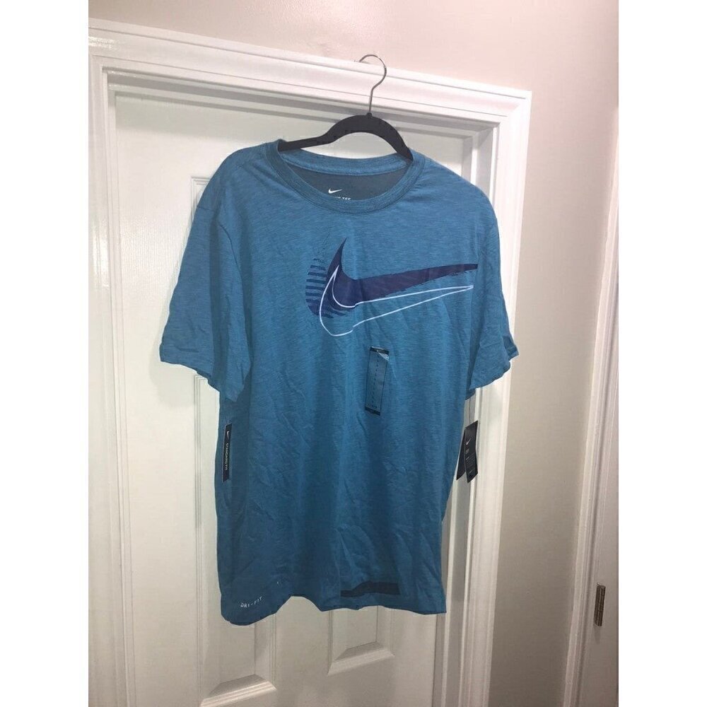 Nike Dri Fit Laser Blue Double swoosh Men's T-shirt‎